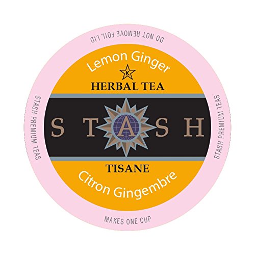 Stash Tea, Lemon Ginger Tea Single-Cup Tea for Keurig K-Cups Brewers, 40 Count
