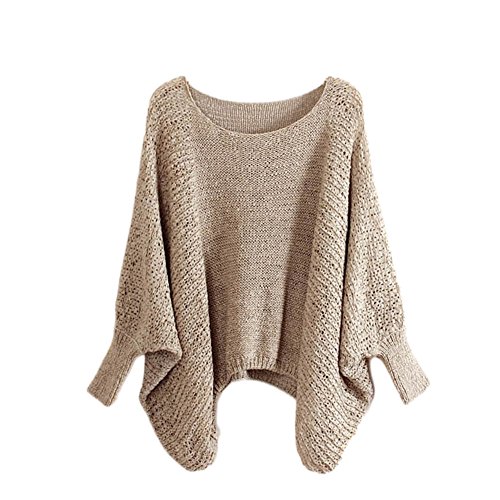 JiTM Women's Loose Fit Bat Sleeve Cover-Ups Sweaters