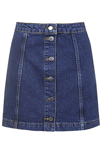 Dixperfect Button-Front A-Line Denim Skirt for Women and Girls