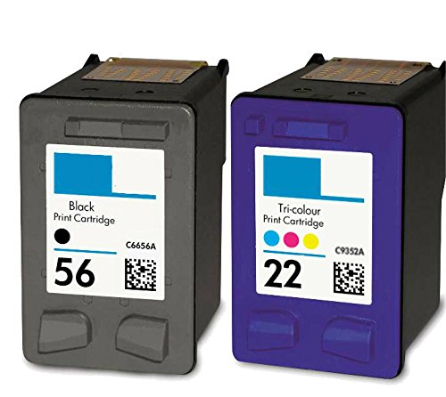 HouseOfToners Remanufactured Ink Cartridge Replacement for HP 56 & 22 (1 Black & 1 Color, 2-Pack)