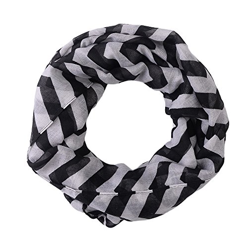 Pop Fashion Womens Infinity Scarves with Lightweight Chevron Scarf Print Pattern