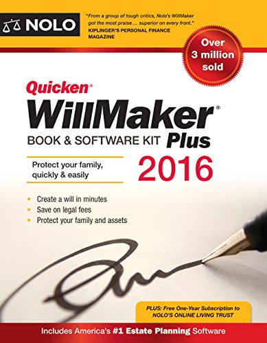 Quicken Willmaker Plus 2016 Edition: Book &amp; Software Kit by Editors of Nolo