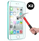 [2 Pack] New iPod contact (6th Gen, 2015 Released) Tempered Glass Screen Protector, OMOTON® 0.2mm Ultrathin Screen Protector with [9H Hardness] [Premium Clarity] [Scratch-Proof] [No-Bubble Installation]
