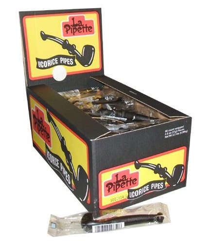 La Pipette Black Licorice Pipes 60 Count Box