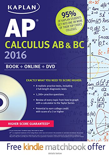Kaplan AP Calculus AB &amp; BC 2016: Book + DVD by Tamara Lefcourt Ruby                       ,