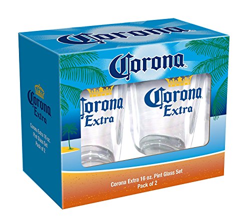 Corona Extra 16oz Pint Glass Set Pack of 2