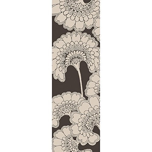 

2.5' x 8' Spring Blooming Pewter and White Hand Tufted Area Throw Rug Runner