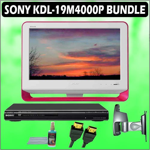 Sony Bravia MSeries KDL19M4000/P 19Inch 720p LCD HDTV (Pink) + Sony