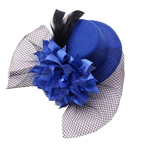 Coolr Women's Fascinator Flower Hair Clip Feather Burlesque Punk Mini Hat