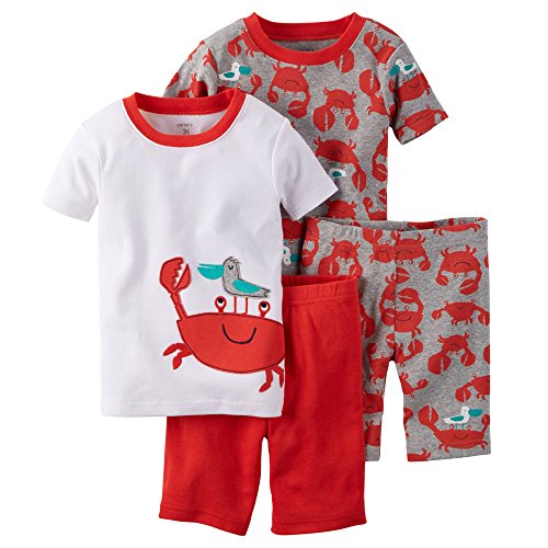 Carters Boys 4-Piece Snug Fit Cotton PJs Red Crabs