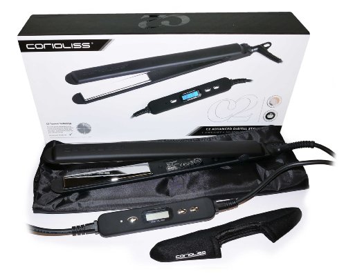 Corioliss C2 Black Soft Touch - Plancha de pelo profesional, tecnología de titanio, color negro