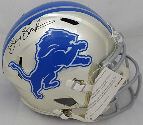 Algopix Similar Product 11 - Barry Sanders Autographed Helmet  Full