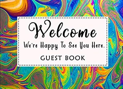 Visitor Guest Book for Vacation Home & rentals business - Welcome We're Happy You're Here: Beautiful Abstract Design GuestBook for Vacation Rental, ... rentals, Airbnb, Beach House, VRBO and more.