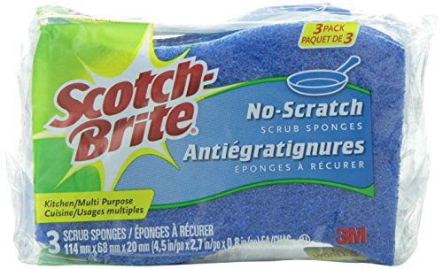 3M Scotch-Brite No-Scratch Multi-Purpose Scrub Sponge, 3 Count