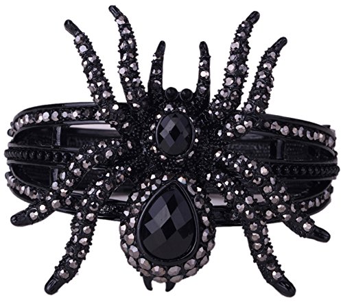Angel Jewelry Women's Crystal Spider Bangle Bracelet Halloween Jewelry