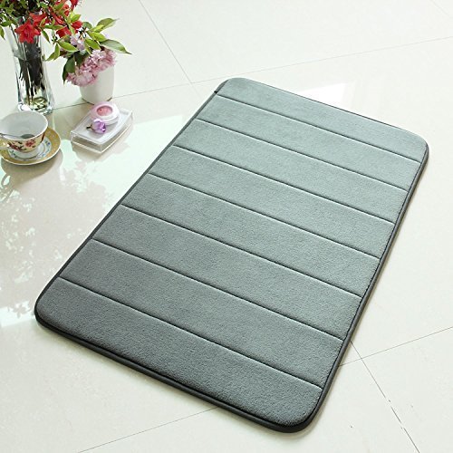 Drhob® New Arrival Luxurious and Soft Absorbent Memory Foam Bathmat,20-inch By 31-inch, Gray