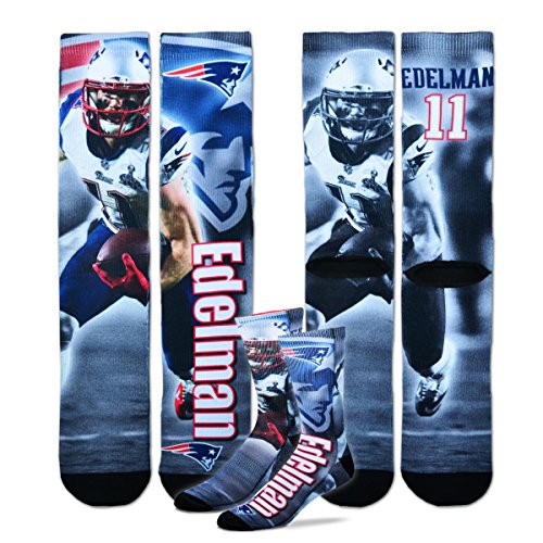 New England Patriots NFL Drive Player Profile Socks Size Medium 5-10 - Julian Edelman