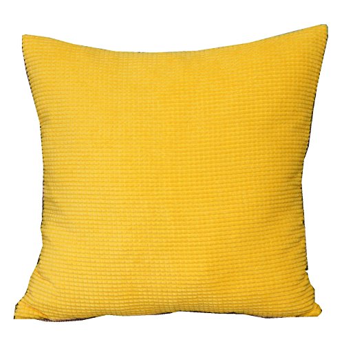 1 X Solid Yellow Corn Kernels Pattern Polyester Throw Pillow Covers Pillowcase Sham Decor Cushion Slipcovers Square 17x17 Inch