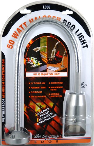 

Designers Edge L856 Aluminum Weatherproof Flexible BBQ and Work Bench Light, Chrome Brushed Finish, Halogen