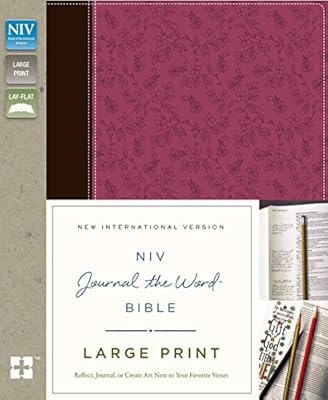 NIV, Journal the Word Bible, Large Print, Imitation Leather, Pink/Brown: Reflect, Journal, or Create Art Next to Your Favorite Verses