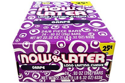 Now & Later 6 Piece Grape Bars - 24 Bars in a Box