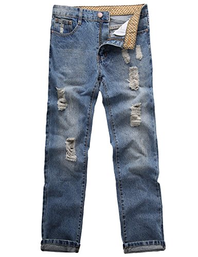 Coofandy Men's Fashion distressed Jeans Ripped Denim Pants