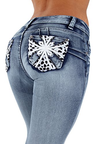 Style SF35057S-Colombian Design, Butt Lift, Levanta Cola, Skinny Jeans