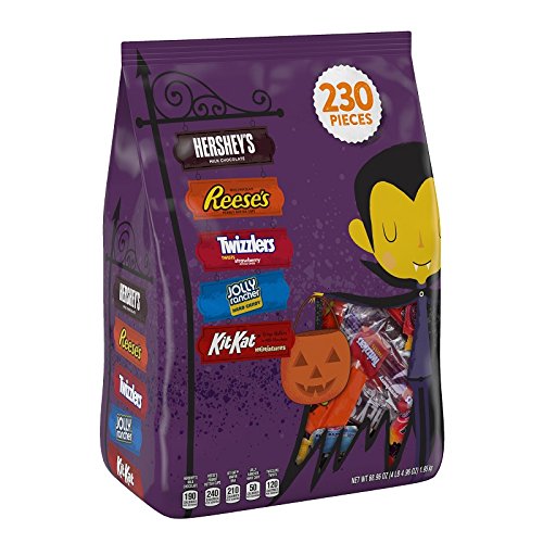 HERSHEY'S Halloween Snack Size Assortment (68.96-Ounce Bag, 230 Pieces)
