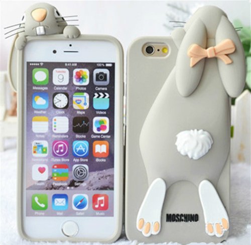 

Iphone 6 Cover, Iphone 6 Plus Protective Case, Cute Cartoon 3d Soft Silicone Back Cases Covers [2015 New] Anti-slip, Good Grip, Anti-shock, Soft Slim, Scratch Resistant Protection Silicone Rubber 3d Adorable Cover Perfect Fit for Iphone 6 4.7 Inch Screen