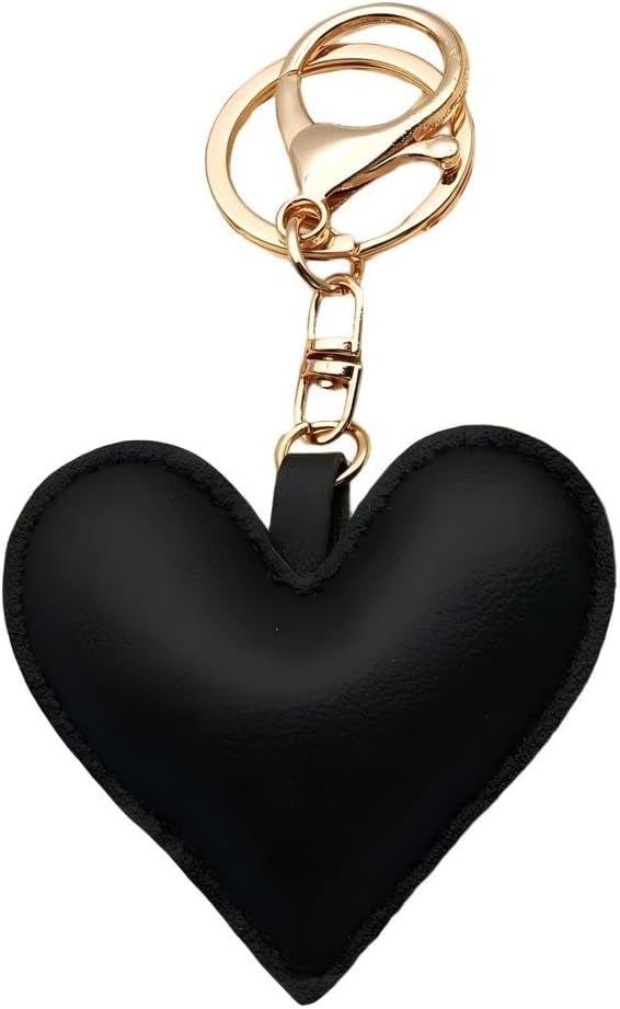 Portachiavi in ​​pelle con ciondolo a forma di cuore per borsa da donna, accessorio portachiavi carino_voghion.com