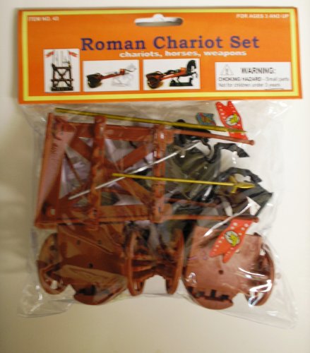 Roman Chariot Set (2 Chariots, 2 Horses, Weapons) (Bagged) 1/32 Playsets