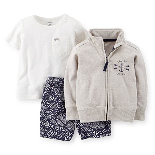 

Carter's Baby Boys' 3-Piece Cardigan & Short Set - Grey - 18 Months