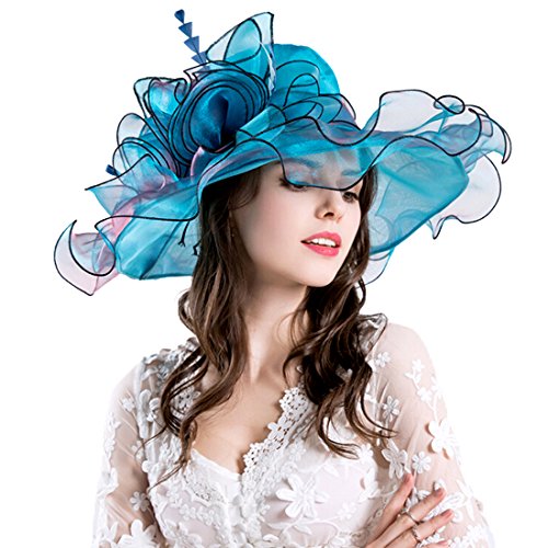 Algopix Similar Product 13 - Women Foldable Organza Church Derby Hat