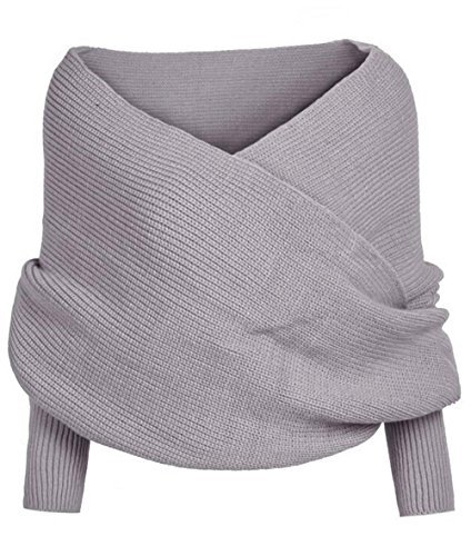 Cupshe Fashion Women's Autumn Off Shoulder Cross Scarf Sweater