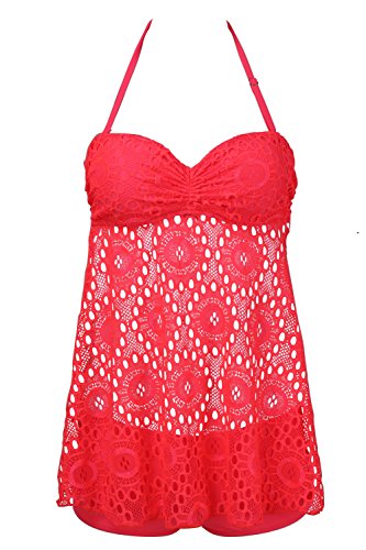 EBMORE® Women's Lace Tankini Pin Up Cover-Up Swim Dress Swimsuit