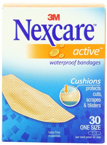 Nexcare Active Extra Cushion Bandage, One Sizes, 30 ct Packages (Pack of 4)