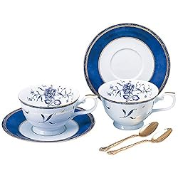 NARUMI ペレーネブルー スプーン付ティーカップ&ソーサーペア 200cc 40721-32452