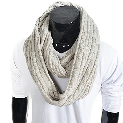 Z&s Stylish Men Cable Soft Knit Winter Infinity Scarf
