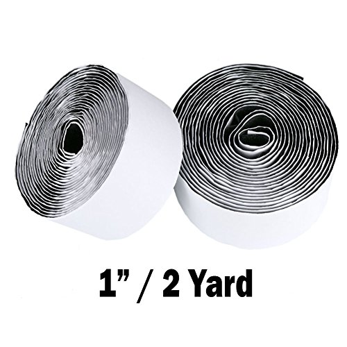 Industrial Strength Sticky-Back Hook & Loop Fasteners, Black, 1 inch x 6 feet (2 yards) Straps Roll