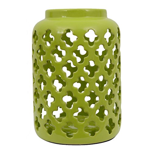 

Decor Therapy Green Quatrefoil Lantern