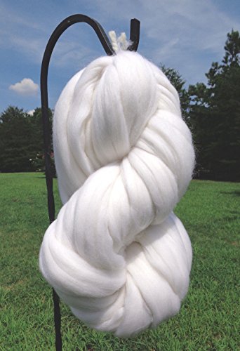 Diamond White Wool Top Roving Fiber Spinning, Felting Crafts USA (8oz)