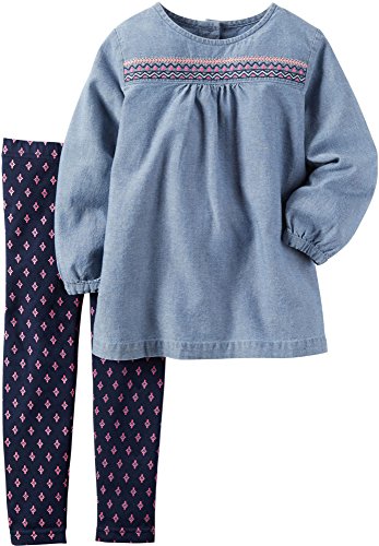 Carters Toddler Girls Embroidered Leggings Set