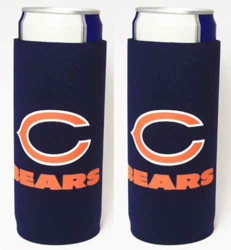 NFL 2013 Football Ultra Slim Beer Can Holder Koozie 2-Pack - Pick your team (Chicago Bears)