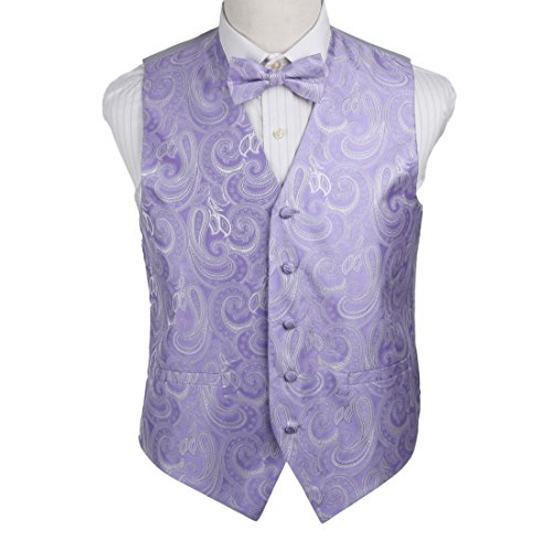 EGE1B.01 Exporters Waistcoat Paisley Microfiber Vest Pre-tied Bow Tie By Epoint