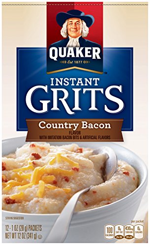 Quaker Instant Grits, Country Bacon Flavor, 12 Packets