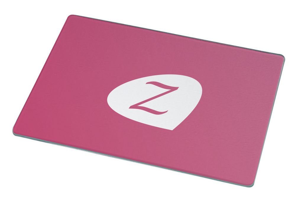 

Rikki Knight Letter "Z" Winter Fuschia Initial Petal Leaves Large Glass Cutting Board Workspace Saver, 15.3 x 11.3-Inch