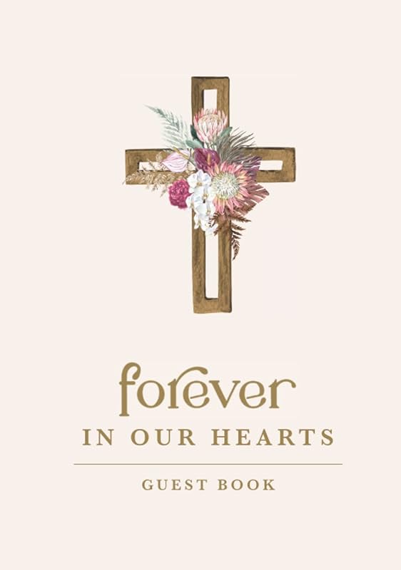 Forever In Our Hearts: Funeral Guest Book by Makalos DesignStudio