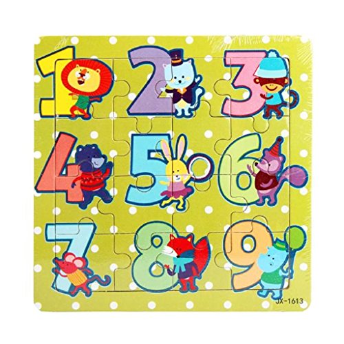 Digital Puzzles Toys ，BeautyVan Wooden Kids 16 Piece Jigsaw Toys Education And Learning Puzzles Toys