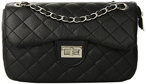 Women Fashion Shoulder Bag Quilting Chain Cross Korean Ladies Handbag Black