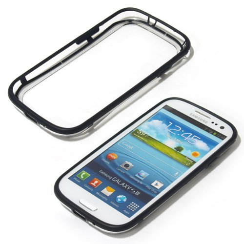 GALAXY+S3【SC-06D】用ソフトバンパー+涼しげなクリアタイプ+ワンセグアンテナ対応+全9色+(ブラック)